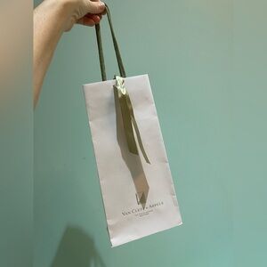 Van Cleef & Arpels White Bag with Green Handles